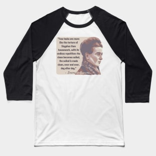 Simone de Beauvoir Portrait and Quote Baseball T-Shirt